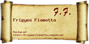 Frigyes Fiametta névjegykártya